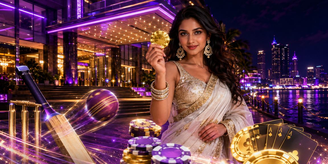 Indian cricket betting with traditional saree themed neon lights